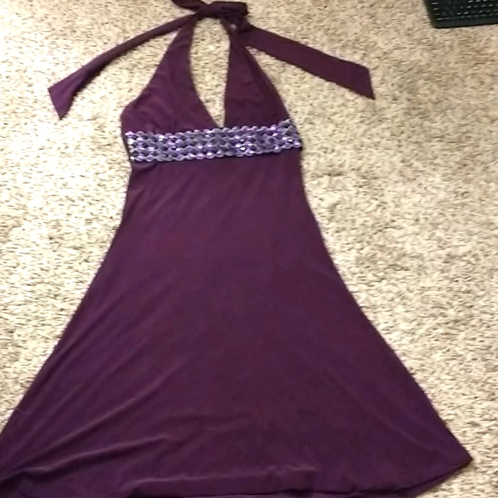 Purple halter dress